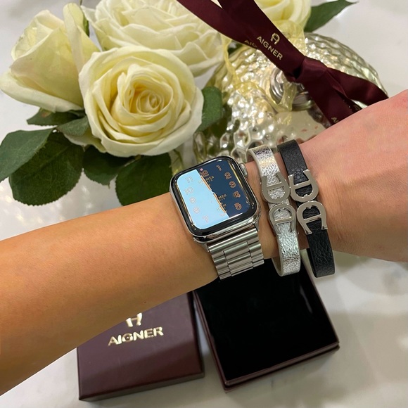 NEW ETIENNE AIGNER Togo Leather Double Tour Logo Bracelet - Picture 15 of 16